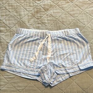 J.CREW Light Blue & White Striped Drawstring Shorts- size medium